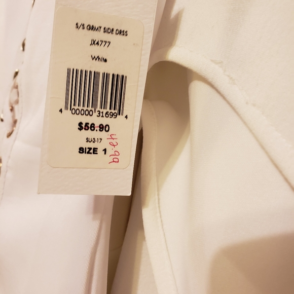 NWT White Lace-Up Side Grommet Dress - Picture 2 of 5